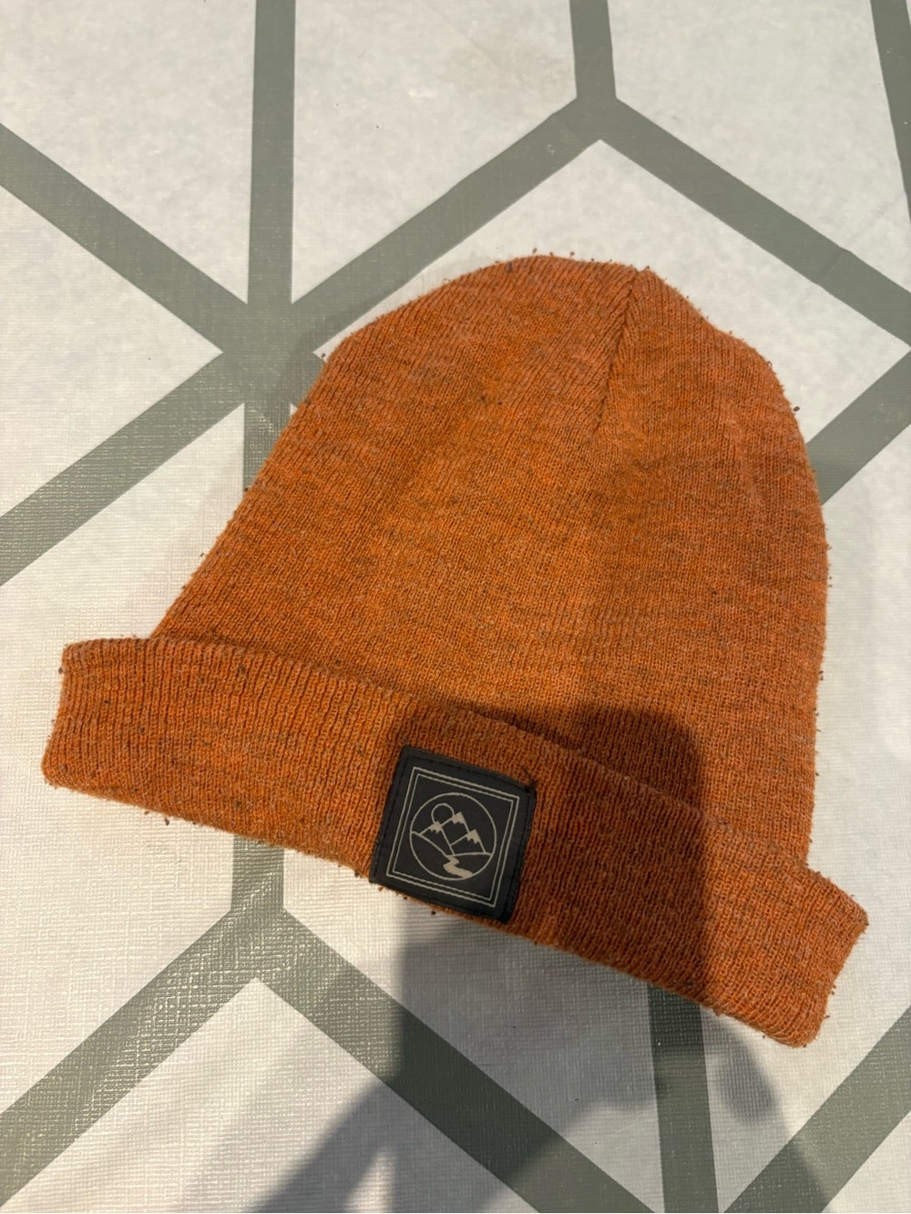 3/15$ Rust Orange Knit Beanie Hat - Men's Winter Accessory